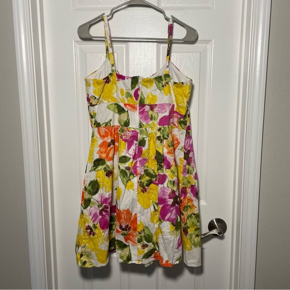 B. Smart White Colorful Floral Spaghetti Strap Dress Size 14 - Picture 5 of 6